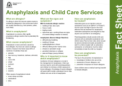 Anaphylaxis and child care services