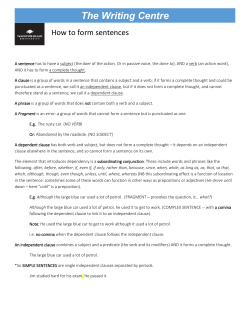 How to form sentences