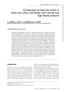 Comparison of nasal pH values in black and white