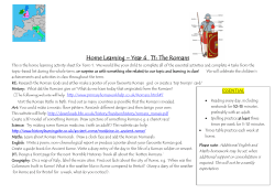 Home Learning &ndash; Year 4 T1: The Romans