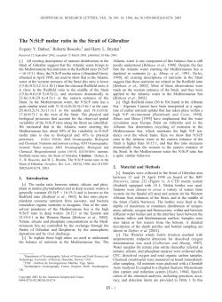 The N:Si:P molar ratio in the Strait of Gibraltar