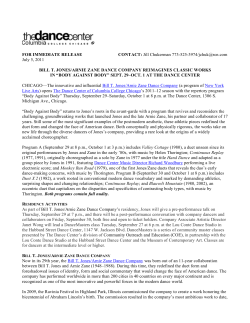 BillTJonesrelease revised - Columbia College Chicago