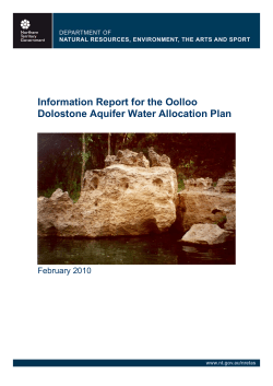 Information Report for the Oolloo Dolostone Aquifer Water Allocation