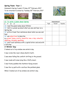 Spring Poem: Year 1 A Winter Day
