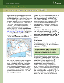 Proposed Walleye Management in FMZ 17