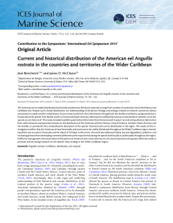 Current and historical distribution of the American eel Anguilla