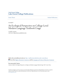 An Ecological Perspective on College