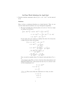 In-Class Work Solutions for April 2nd