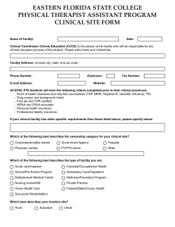 eastern florida state college physical therapist assistant program