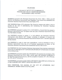 Downtown Business Improvement Area Tax Rate