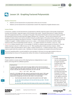 Lesson 14: Graphing Factored Polynomials