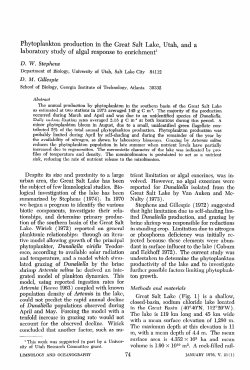 Phytoplankton production in the Great Salt Lake, Utah, and a