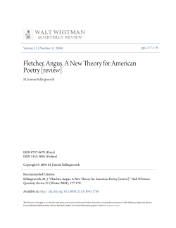 Fletcher, Angus. A New Theory for American Poetry [review]