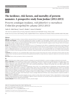 The incidence, risk factors, and mortality of preterm neonates: A