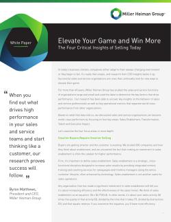 Four Critical Insights of Selling Today