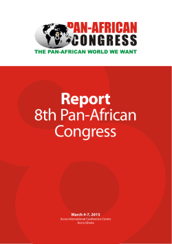 Report 8th Pan-African Congress - Pan African Movement – Kenyan