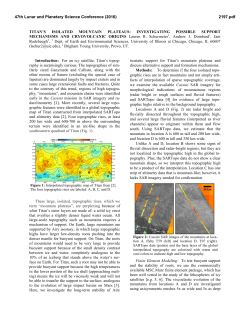 TITAN`S ISOLATED MOUNTAIN PLATEAUS: INVESTIGATING