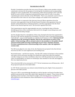 Introduction to the CRC Florida`s Constitution provides that once