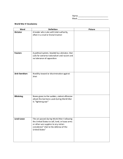Block World War II Vocabulary Word Definition Picture Dictator A l