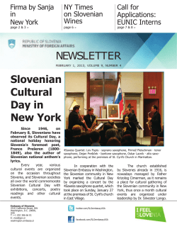 NEWSLETTER Slovenian Cultural Day in New York