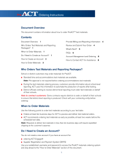 PreACT Materials Ordering Instructions for Contracts