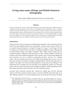 Living same-name siblings and British historical demography