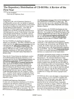 The Depository Distribution of CD-ROMs: A Review of the