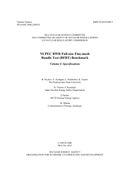 NUPEC BWR Full-Size Fine-mesh Bundle Test (BFBT) Benchmark