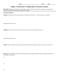 English 3: Declaration of Independence Persuasion Analysis