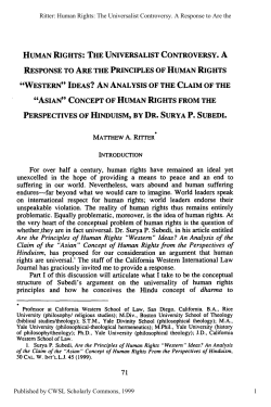 Human Rights: The Universalist Controversy. A Response to Are the