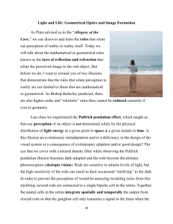 Light and Life: Geometrical Optics and Image Formation As Plato