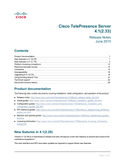 Cisco TelePresence Server Software Release Notes 4.1(2.33)