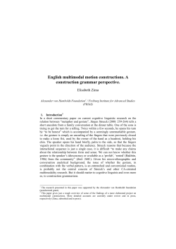English multimodal motion constructions. A construction grammar