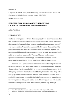 Perestroika and changing social problems in newspapers