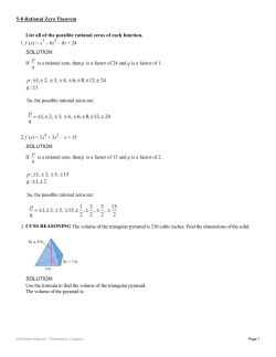 List all of the possible rational zeros of each function