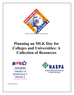 Planning an MLK Day for Colleges and Universities: A