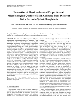 Evaluation of Physico-chemical Properties and Microbiological