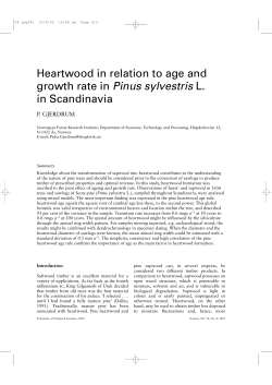 Heartwood in relation to age and growth rate in Pinus