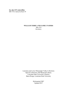 (William and Family) Papers - LSU Libraries