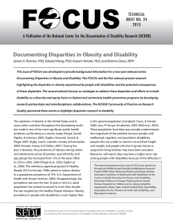 Documenting Disparities in Obesity and Disability