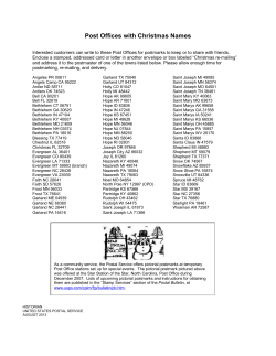 Post Offices with Christmas Names