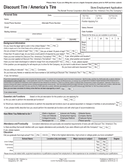 Store Employment Application Form