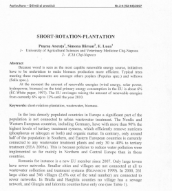 SHORT -ROT ATION-PLANT ATION Puscas Ancutal, Simona
