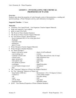 LESSON 1 - INVESTIGATING THE CHEMICAL PROPERTIES OF
