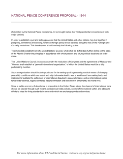 NATIONAL PEACE CONFERENCE PROPOSAL