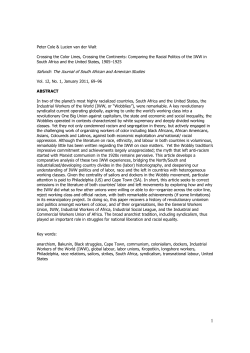 Safundi: The Journal of South African and American Studies