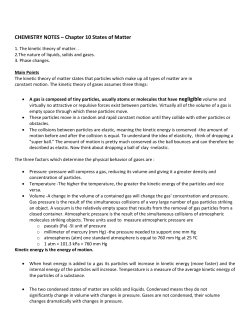CHEMISTRY NOTES &ndash; Chapter 10 States of Matter
