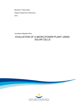 Evaluation of a micro-power plant using solar cells