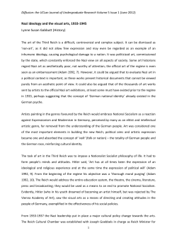 Nazi ideology and the visual arts, 1933
