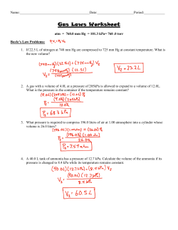 Gas Laws Worksheet Answer